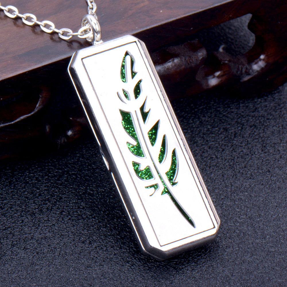 Stainless Steel Rectangular Essential Oil Open Long Necklaces