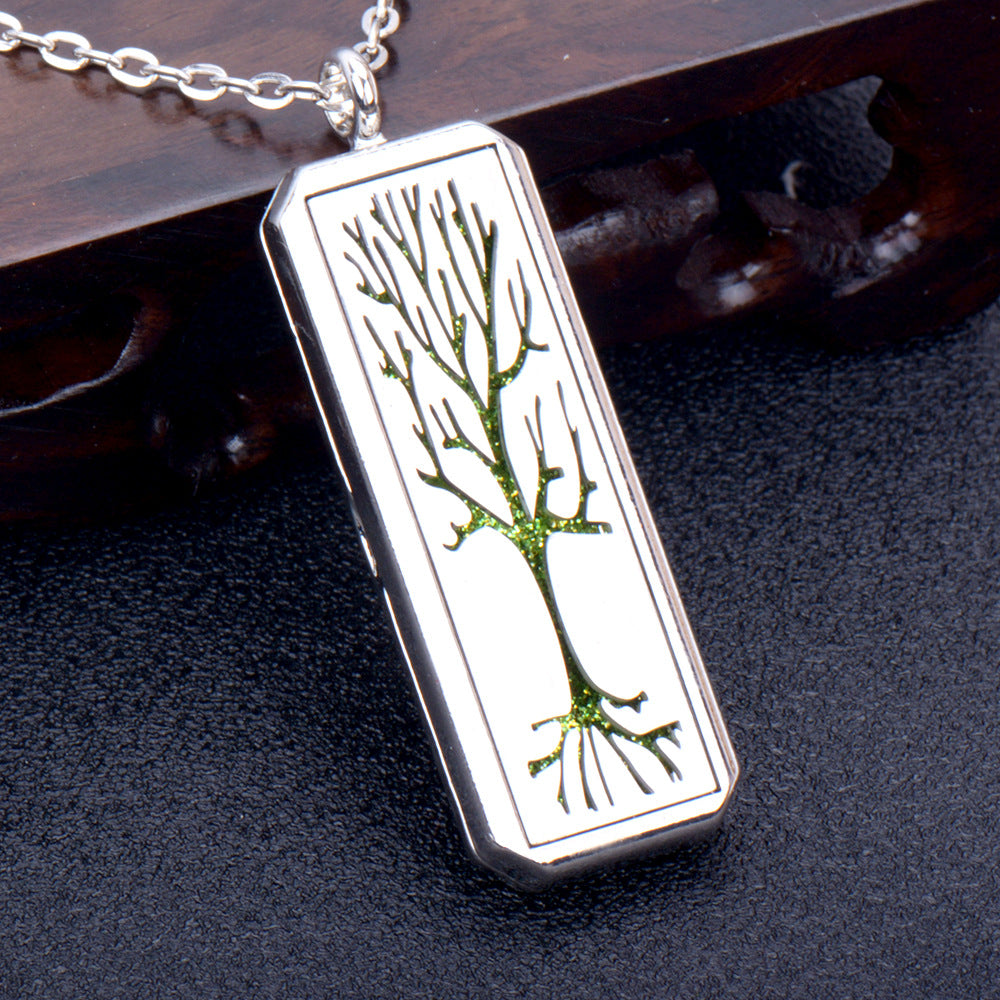 Stainless Steel Rectangular Essential Oil Open Long Necklaces