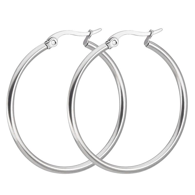 Women's Stainless Steel Classic Fashion High Profile Large Earrings