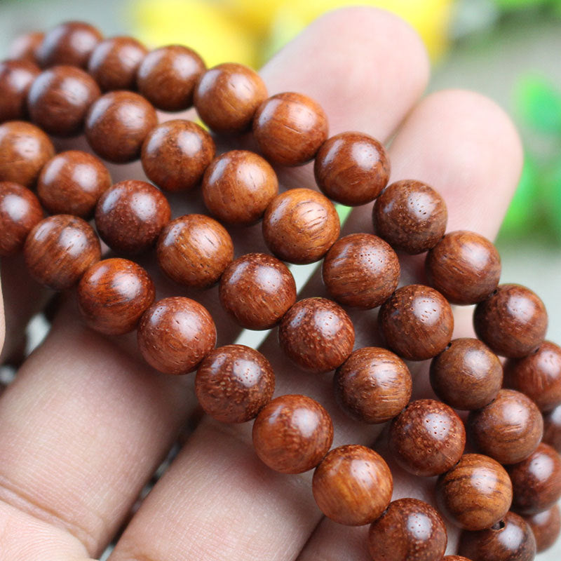 Rosewood Buddha Beads Rosary Pterocarpus Yellow Bracelet