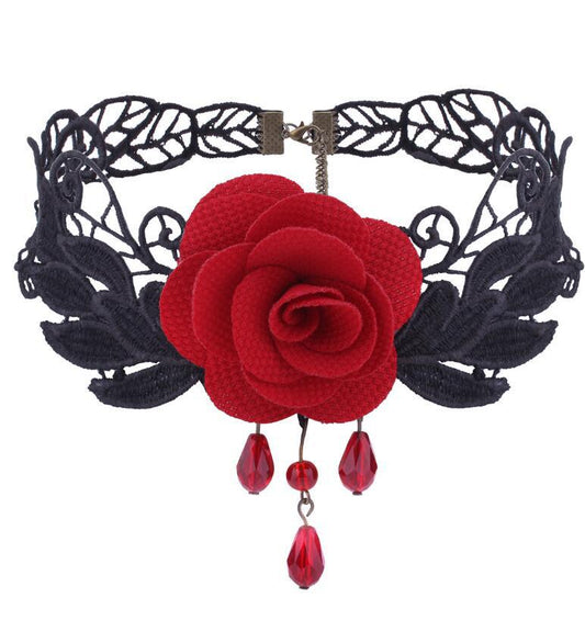 Women's Rose Clavicle Chain Vintage Court Gothic Necklaces