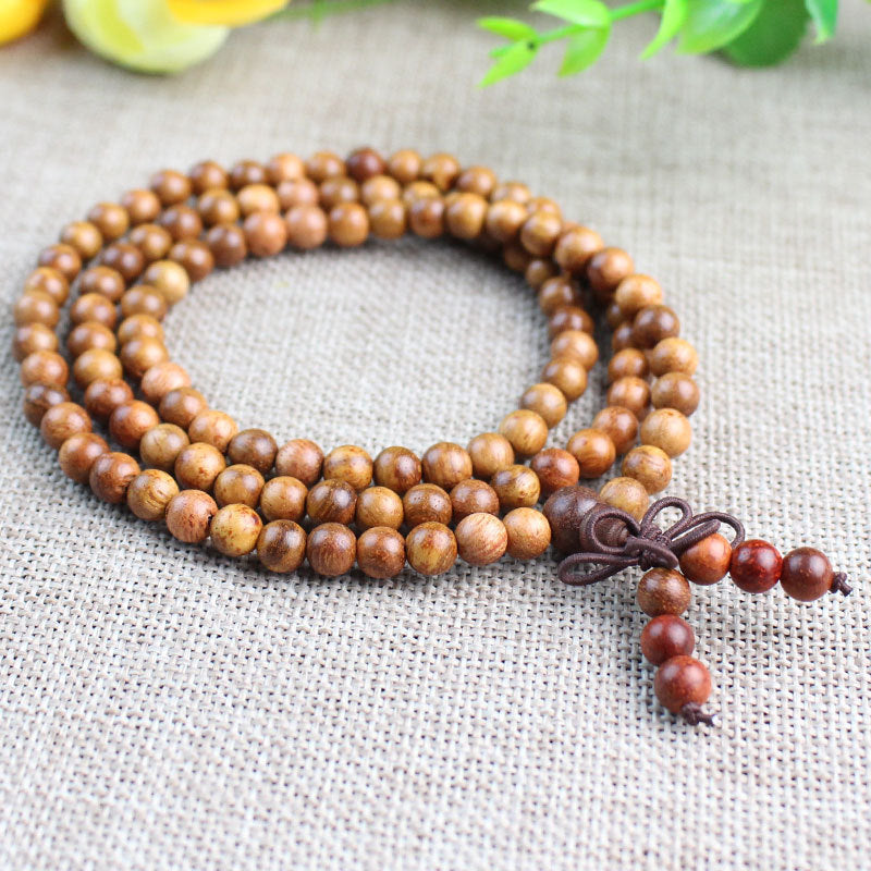 Rosewood Buddha Beads Rosary Pterocarpus Yellow Bracelet