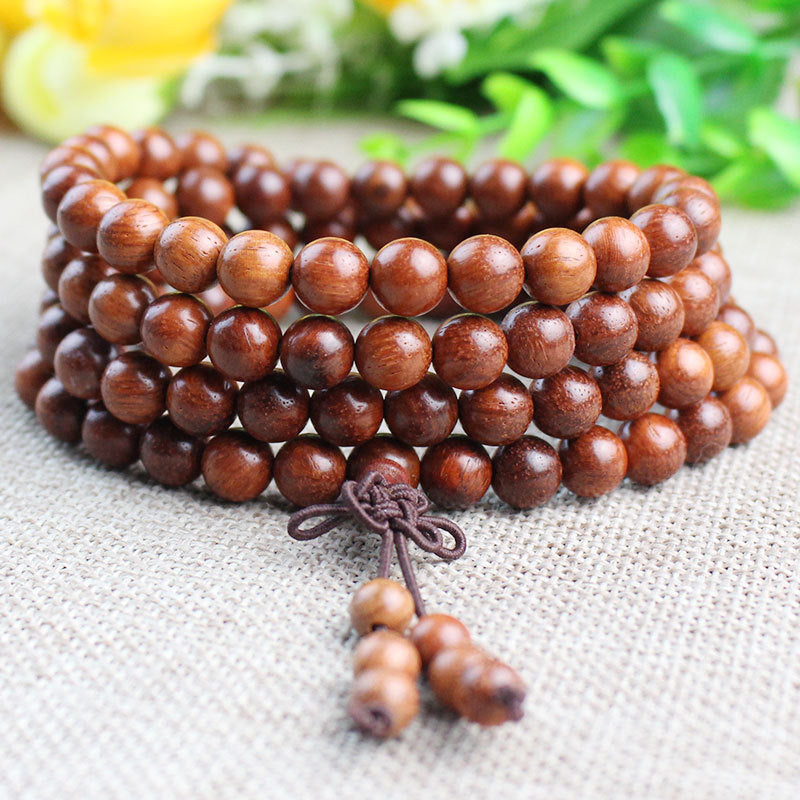 Rosewood Buddha Beads Rosary Pterocarpus Yellow Bracelet