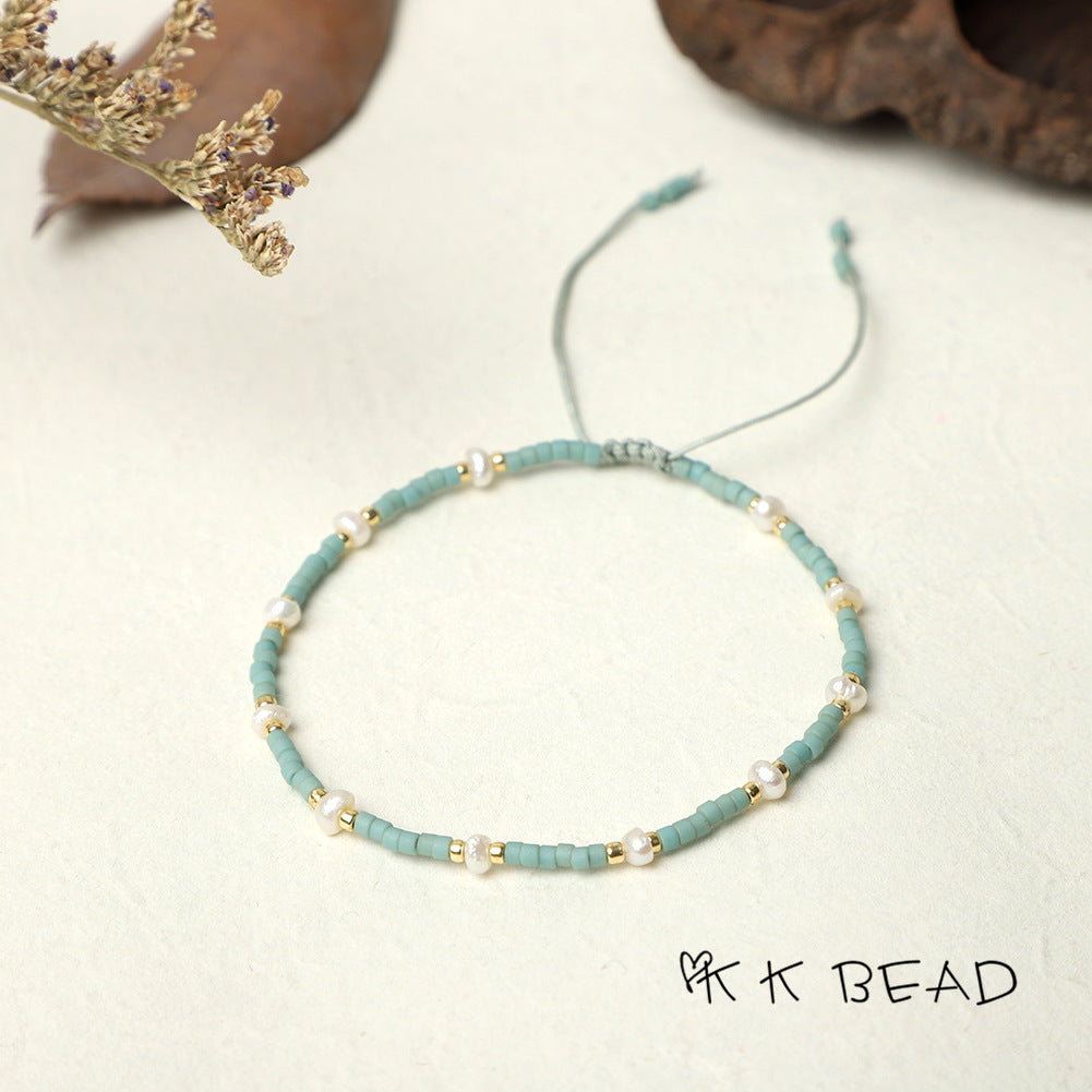 Women's Bead Hand-woven Freshwater Pearl Bohemian Beads Bracelets