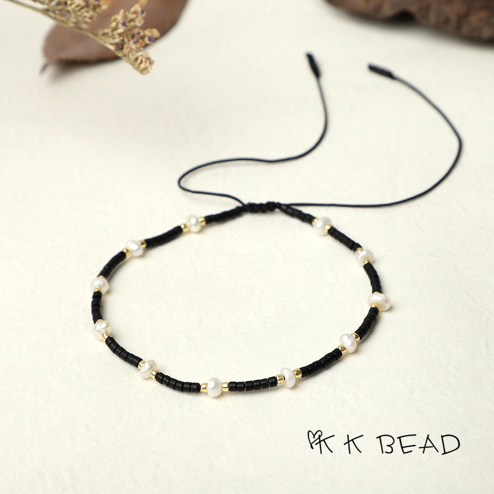 Women's Bead Hand-woven Freshwater Pearl Bohemian Beads Bracelets