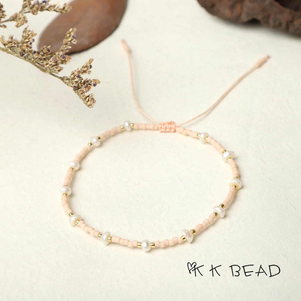 Women's Bead Hand-woven Freshwater Pearl Bohemian Beads Bracelets