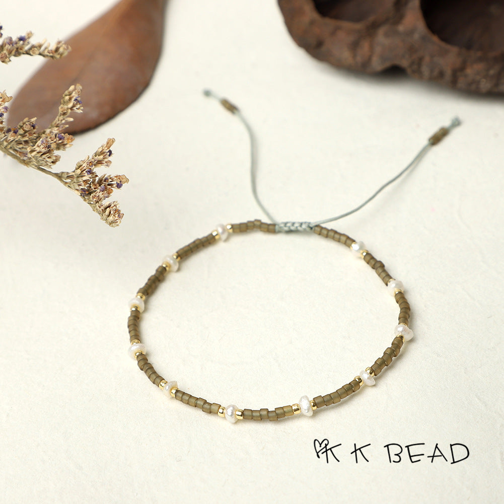 Women's Bead Hand-woven Freshwater Pearl Bohemian Beads Bracelets