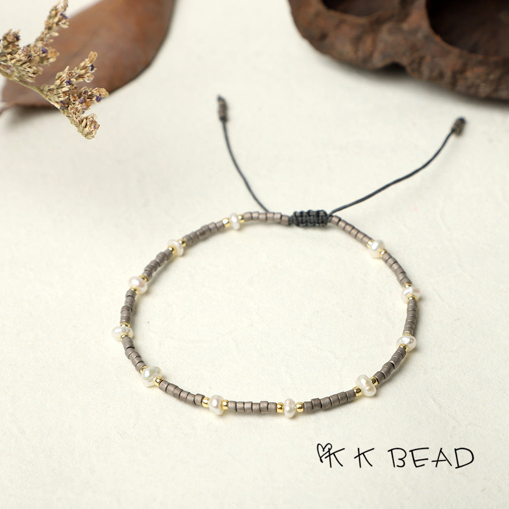 Women's Bead Hand-woven Freshwater Pearl Bohemian Beads Bracelets