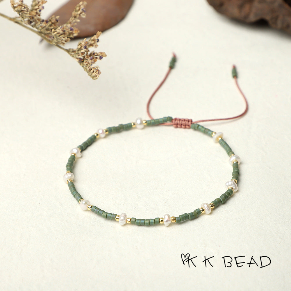 Women's Bead Hand-woven Freshwater Pearl Bohemian Beads Bracelets