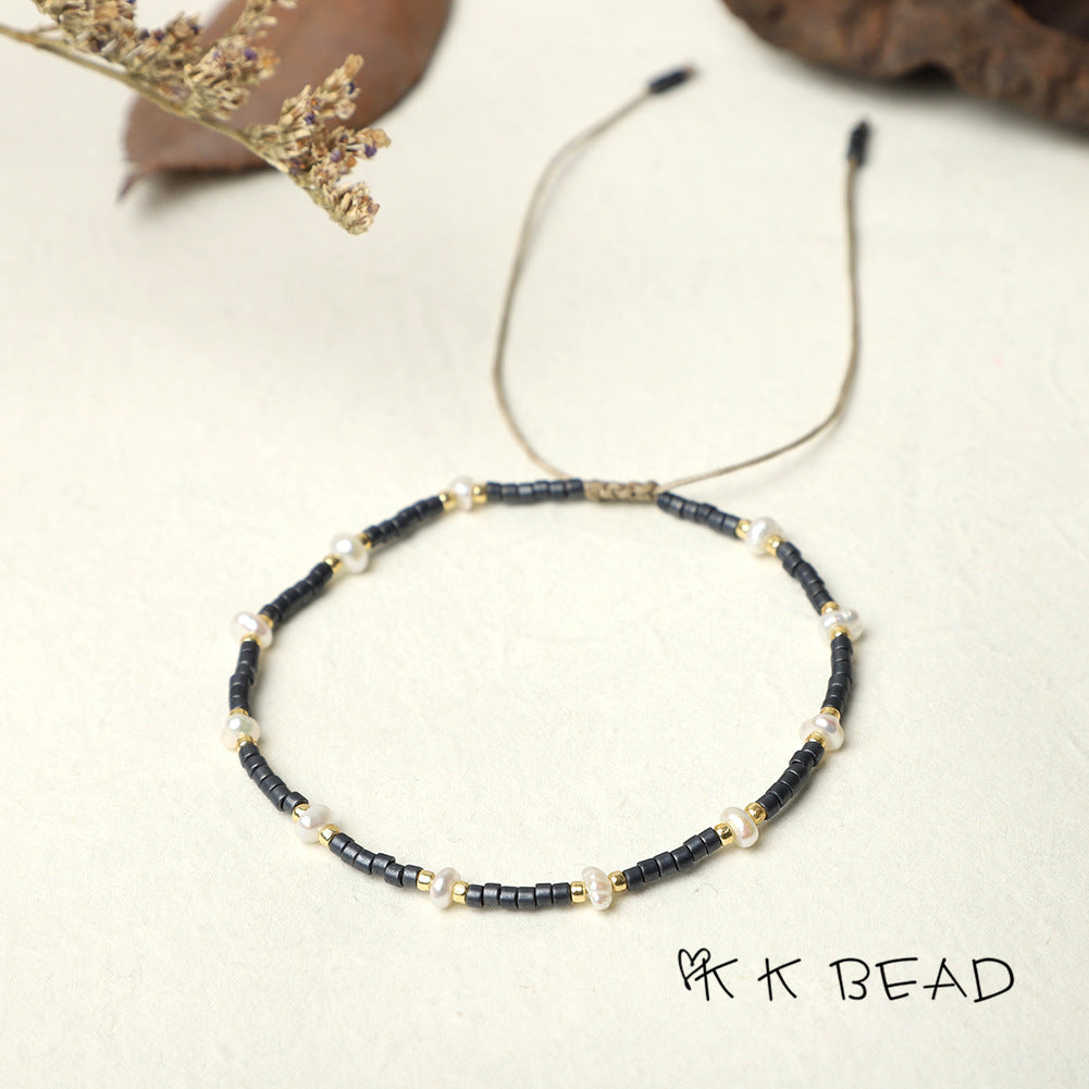 Women's Bead Hand-woven Freshwater Pearl Bohemian Beads Bracelets