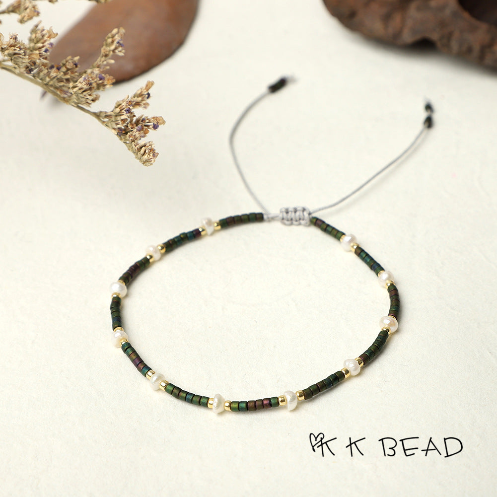 Women's Bead Hand-woven Freshwater Pearl Bohemian Beads Bracelets