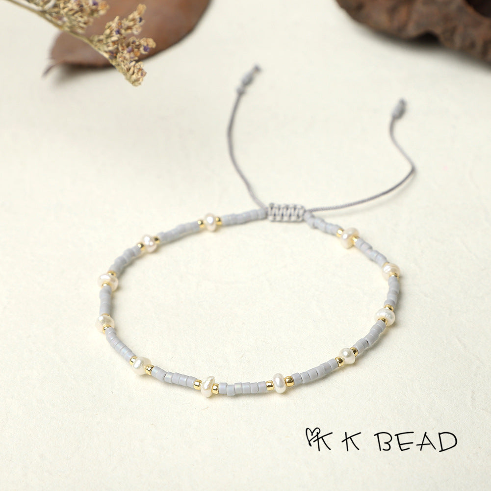Women's Bead Hand-woven Freshwater Pearl Bohemian Beads Bracelets