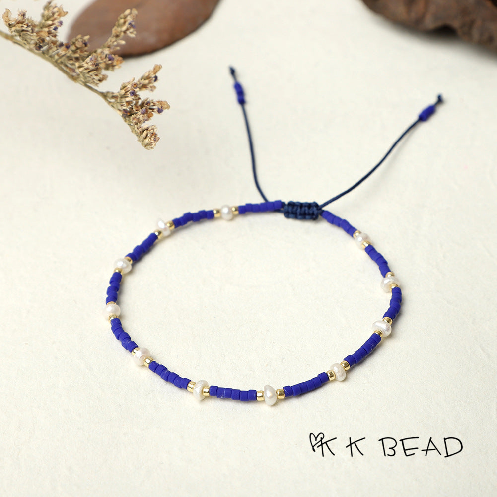 Women's Bead Hand-woven Freshwater Pearl Bohemian Beads Bracelets