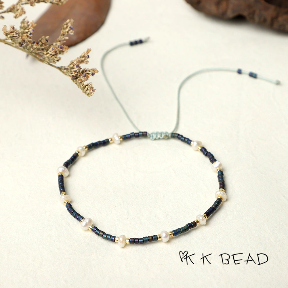 Women's Bead Hand-woven Freshwater Pearl Bohemian Beads Bracelets