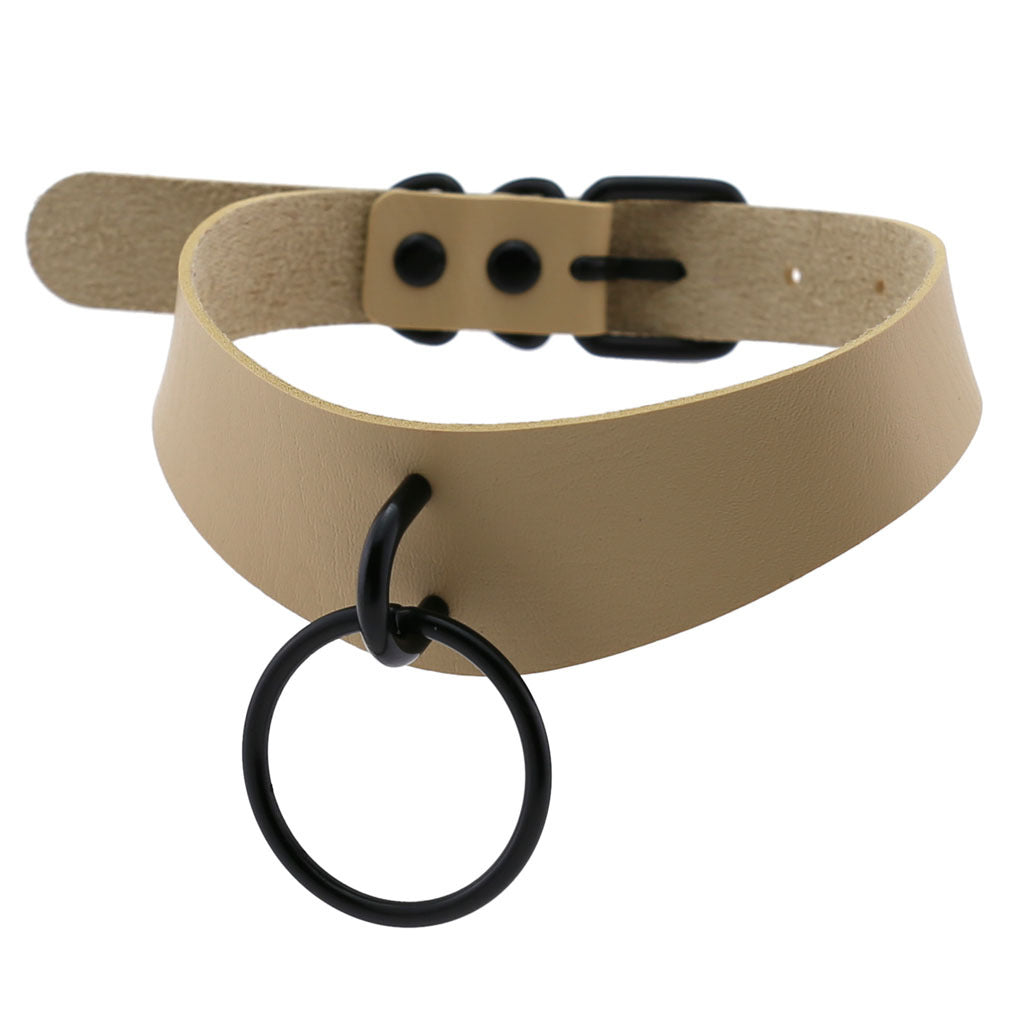 Leather Neckband Street Shooting Nightclub O-shaped Neck Band Bandana Rings