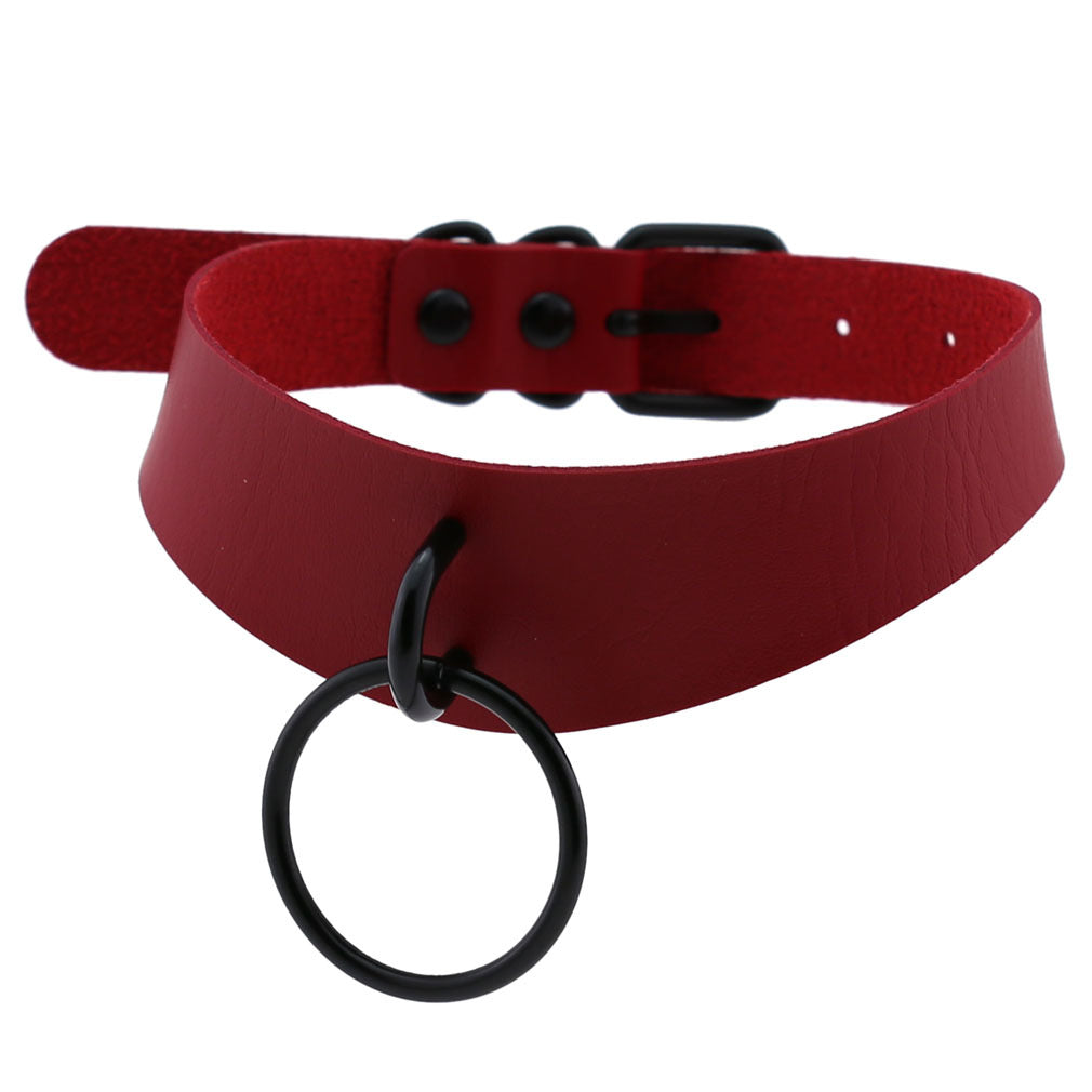 Leather Neckband Street Shooting Nightclub O-shaped Neck Band Bandana Rings