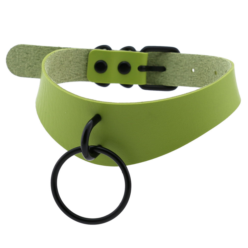 Leather Neckband Street Shooting Nightclub O-shaped Neck Band Bandana Rings
