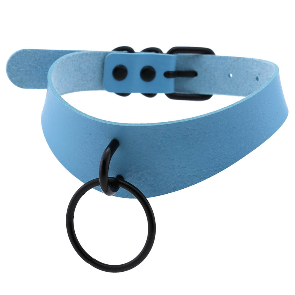 Leather Neckband Street Shooting Nightclub O-shaped Neck Band Bandana Rings