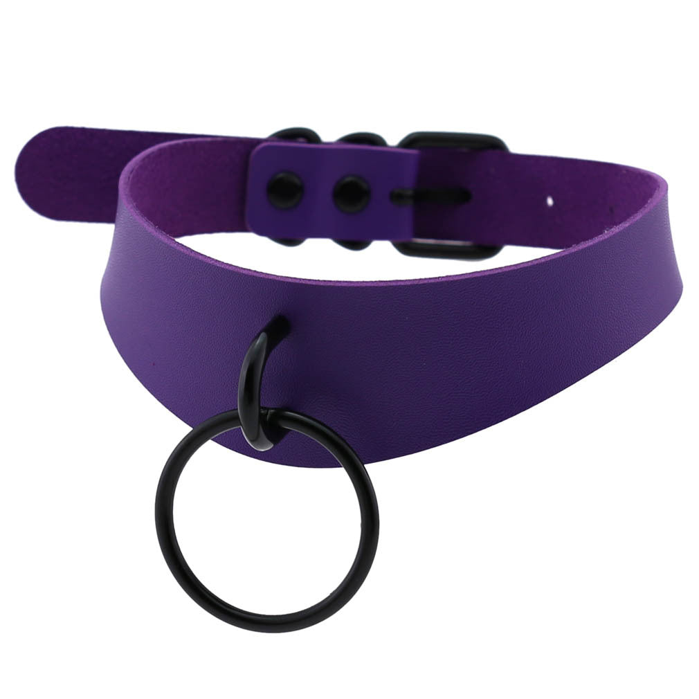 Leather Neckband Street Shooting Nightclub O-shaped Neck Band Bandana Rings