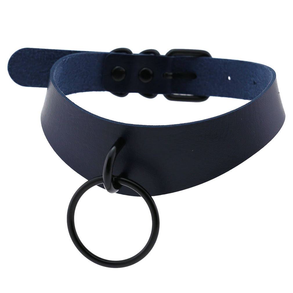 Leather Neckband Street Shooting Nightclub O-shaped Neck Band Bandana Rings