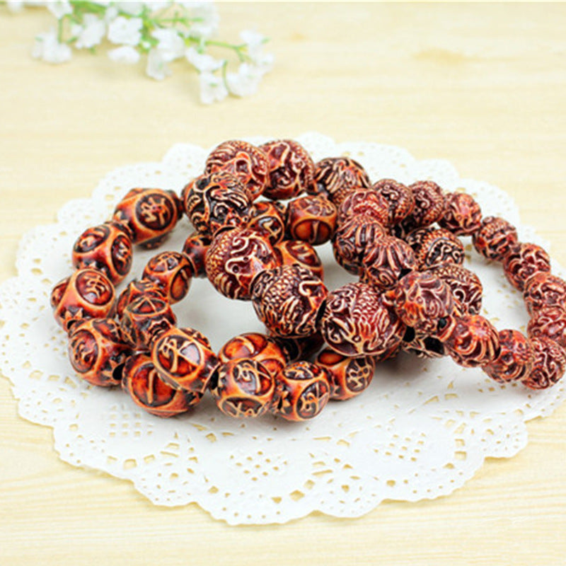 The Dragon Phoenix Life Safety Beaded Antique Imitation Yak Bone Bracelets