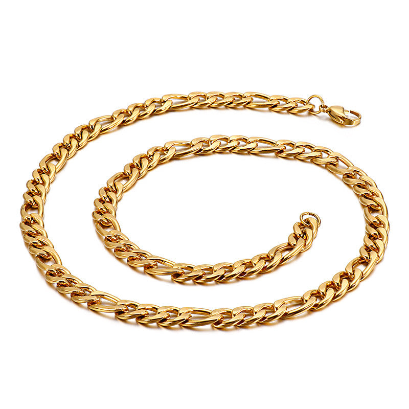 Men's Titanium Steel Gold-plated Stainless Chain Necklaces