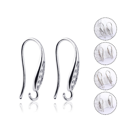 Women's Copper Plating Fashion Minimalism Handmade Inlaid Zircon Pearl Ear Hook