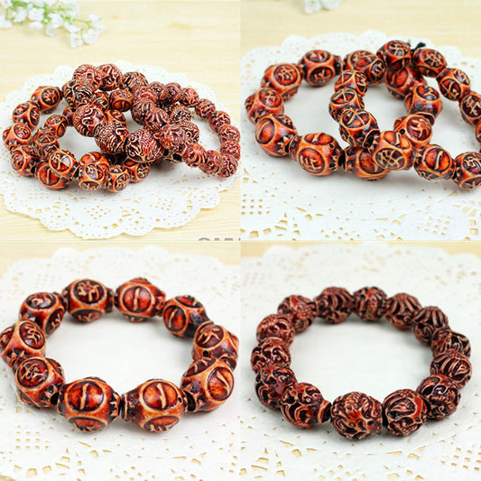 The Dragon Phoenix Life Safety Beaded Antique Imitation Yak Bone Bracelets