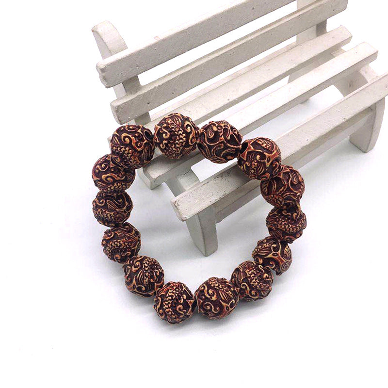 The Dragon Phoenix Life Safety Beaded Antique Imitation Yak Bone Bracelets