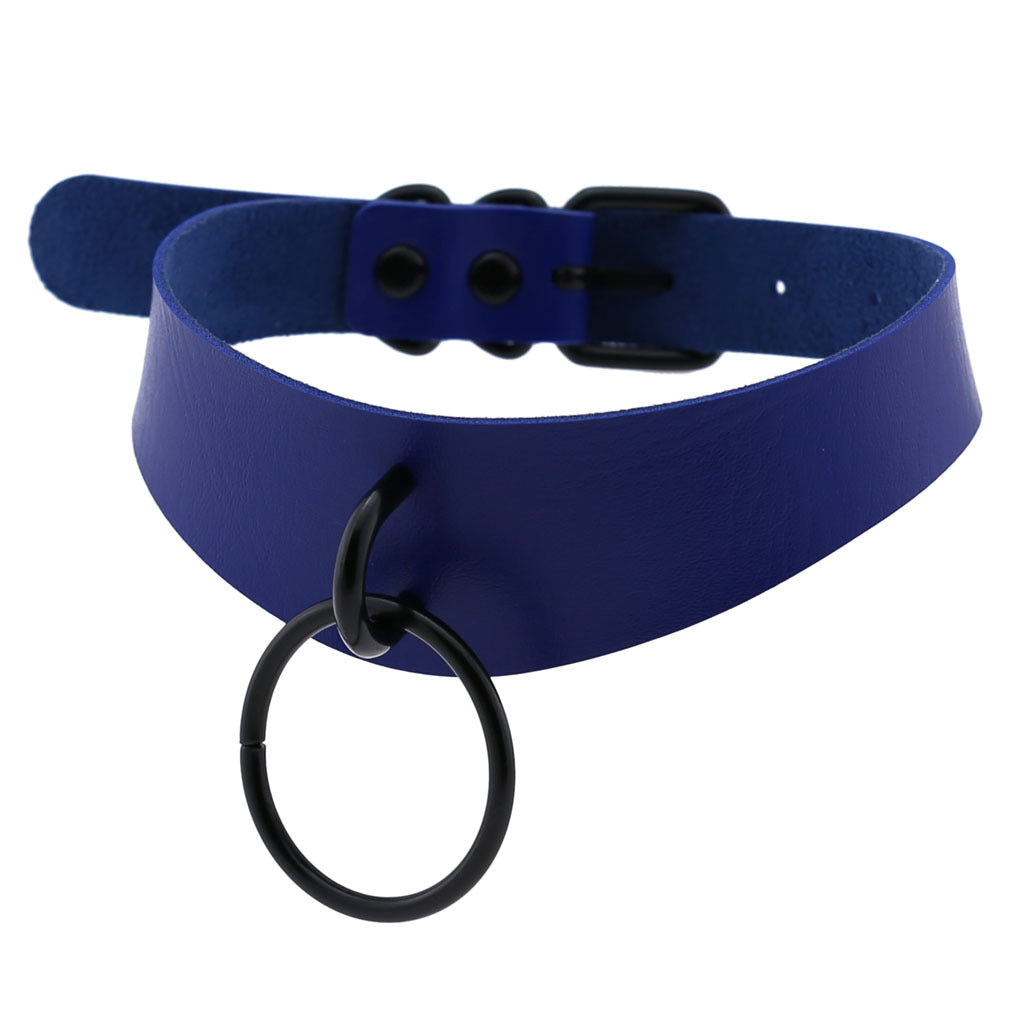 Leather Neckband Street Shooting Nightclub O-shaped Neck Band Bandana Rings