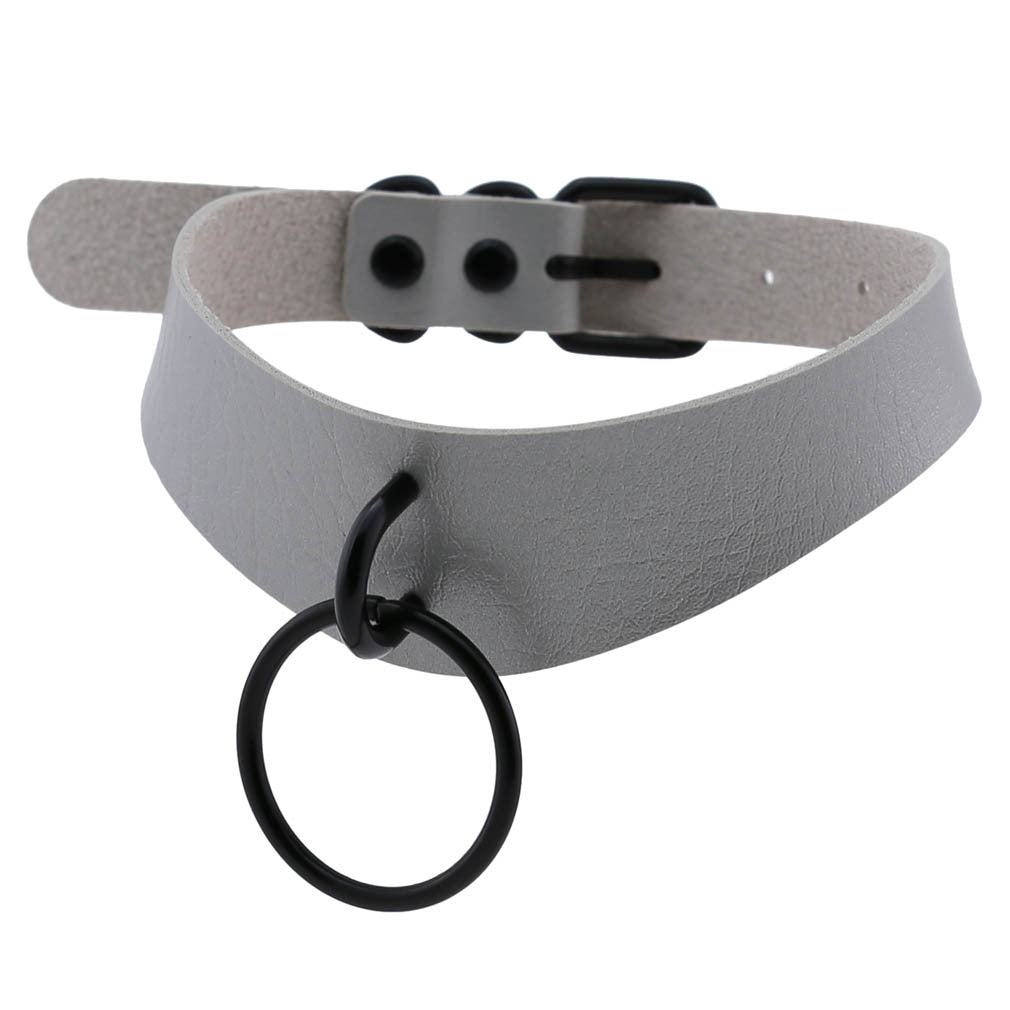 Leather Neckband Street Shooting Nightclub O-shaped Neck Band Bandana Rings