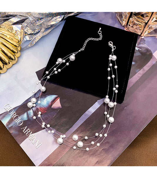 Starry Sky Pearl Elegant Cold Wind Net Fashion Fishing Necklace