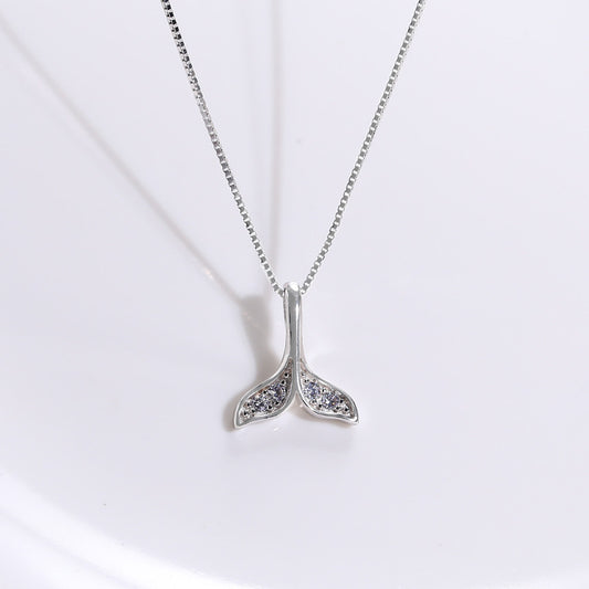 Fishtail Sterling Sier Korean Style Whale Tail Necklaces