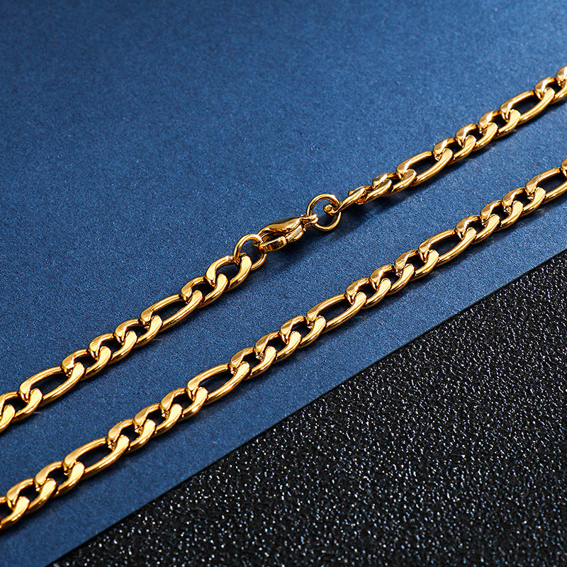Men's Titanium Steel Gold-plated Stainless Chain Necklaces