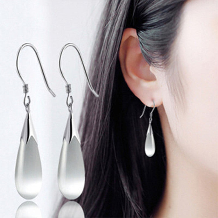 Korean Style Sterling Sier Opal Moonstone Water Drop Rings