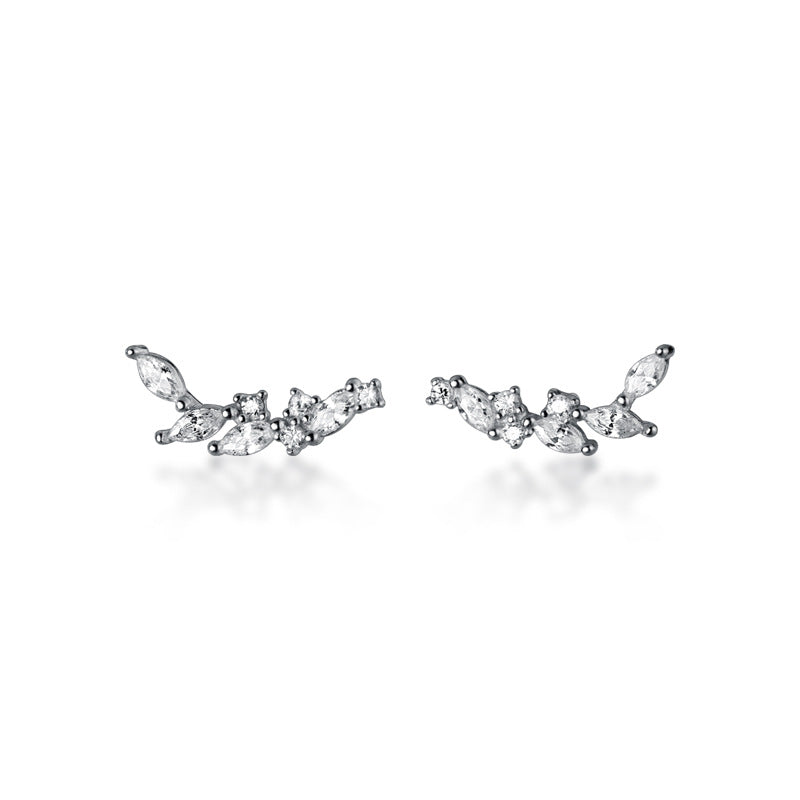 Women's Sterling Sier Shiny Laurel Flower For Earrings