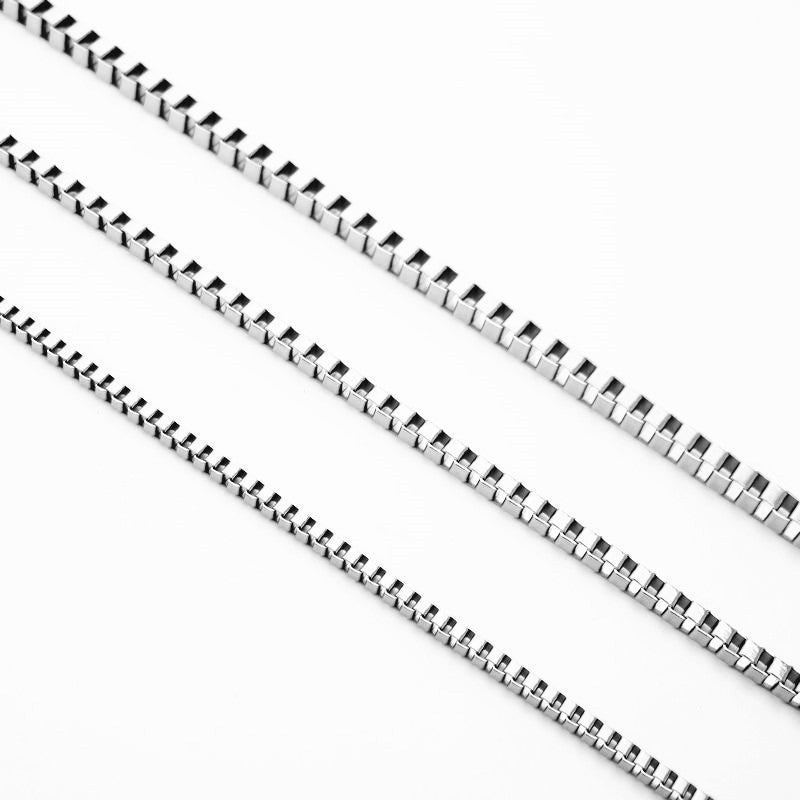 Stainless Steel Small Box Chain Vacuum Plating Black Necklaces