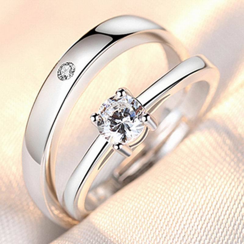 Women's & Men's Pair Simple Fashion Temperament Korean Style Rings