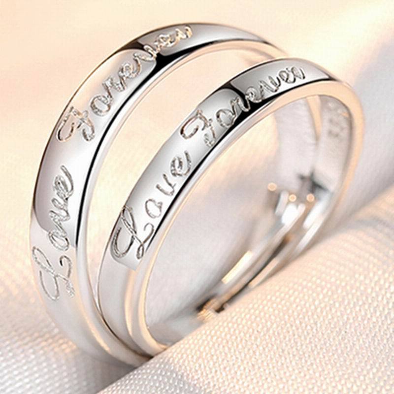 Women's & Men's Pair Simple Fashion Temperament Korean Style Rings