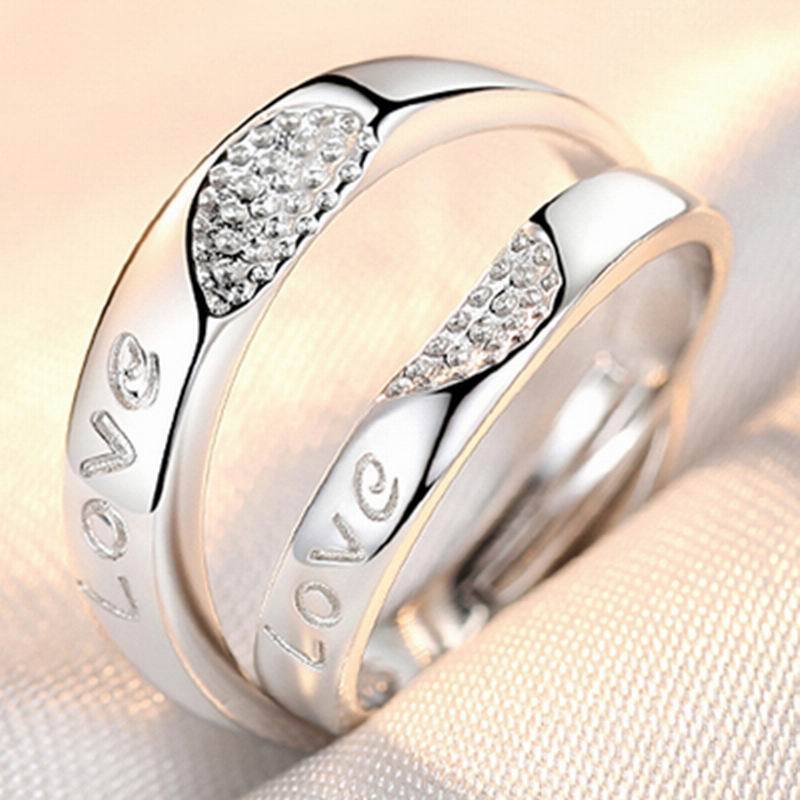 Women's & Men's Pair Simple Fashion Temperament Korean Style Rings