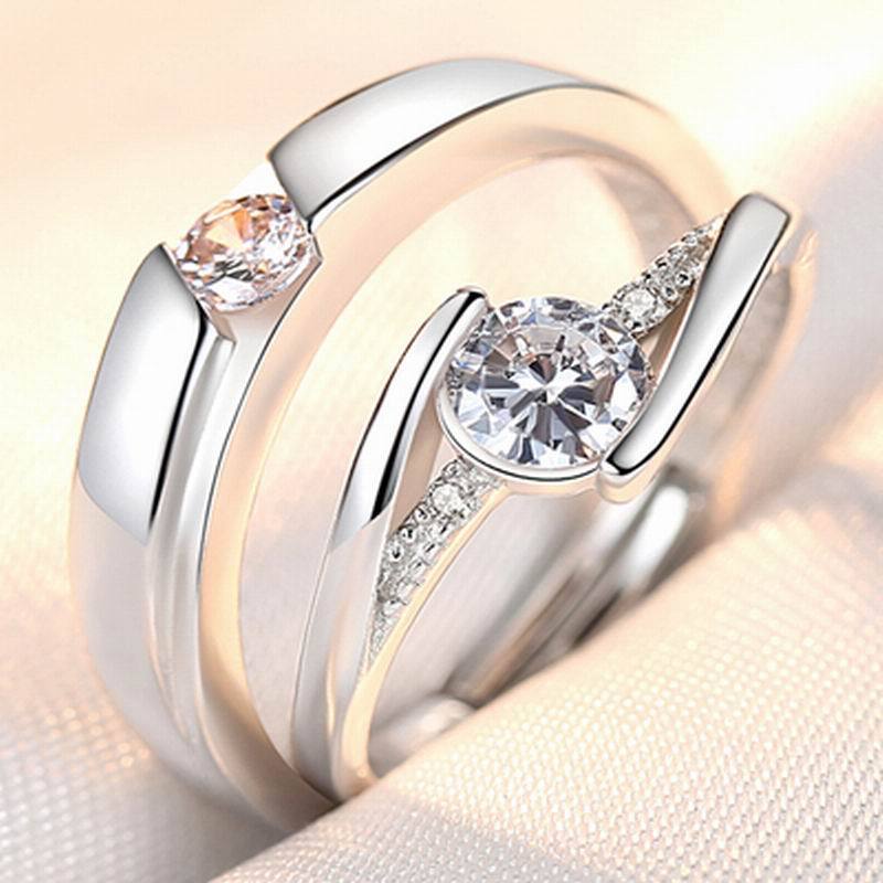 Women's & Men's Pair Simple Fashion Temperament Korean Style Rings