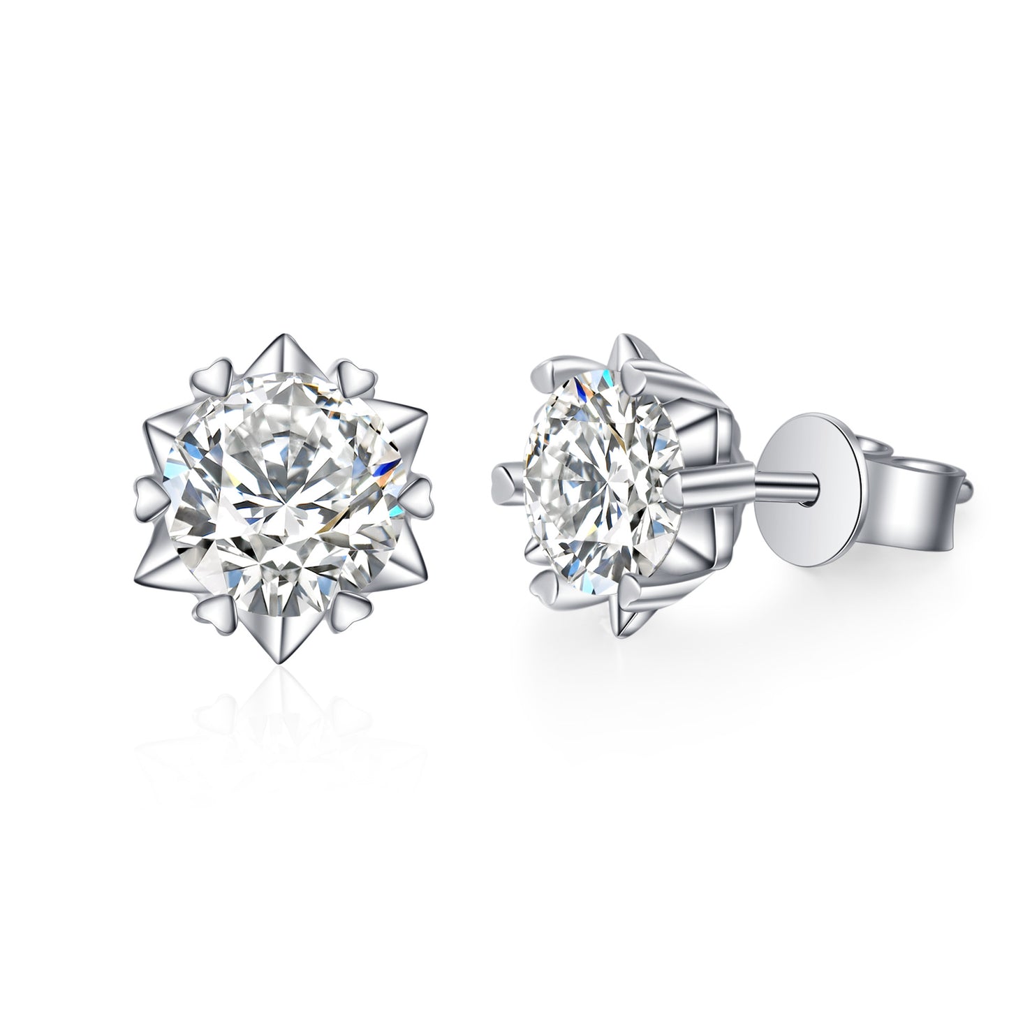 Women's Sterling Sier Artificial Diamond Snowflake Heart-shaped Earrings