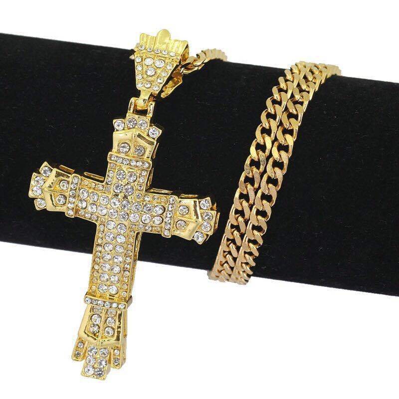 Hip Hop Full Diamond Vintage Hollow Necklaces