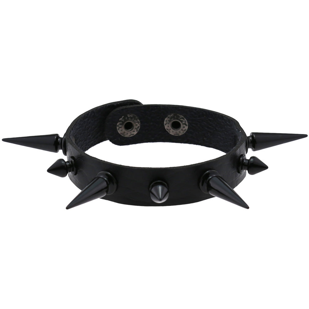 Women's & Men's Exaggerated Personalized Wristband Tapered Pointed Rivet Bracelets