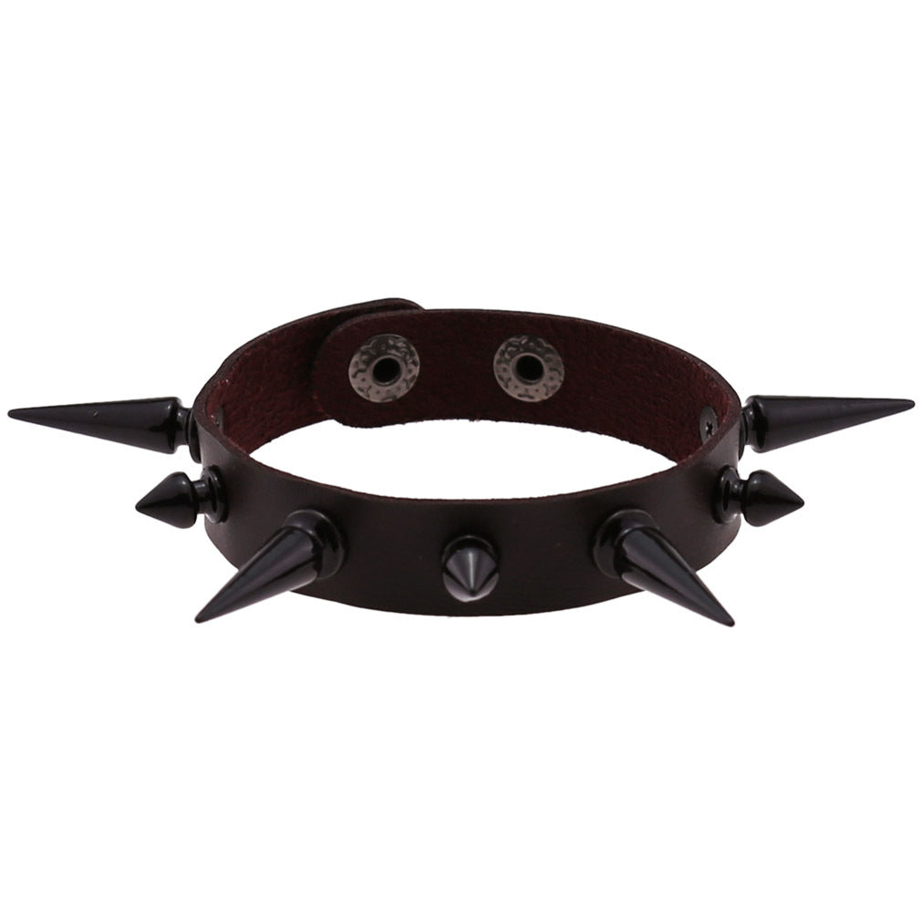 Women's & Men's Exaggerated Personalized Wristband Tapered Pointed Rivet Bracelets