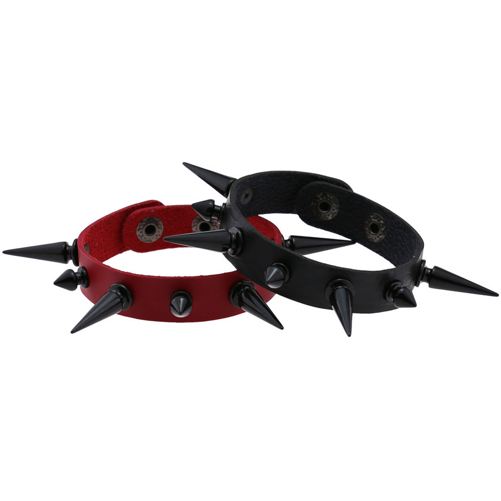 Women's & Men's Exaggerated Personalized Wristband Tapered Pointed Rivet Bracelets