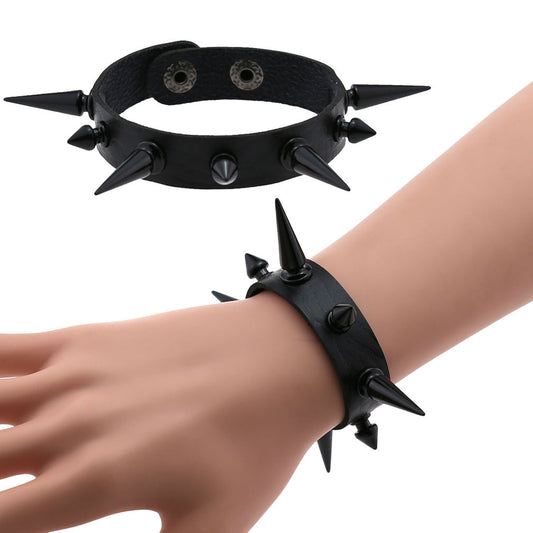 Women's & Men's Exaggerated Personalized Wristband Tapered Pointed Rivet Bracelets