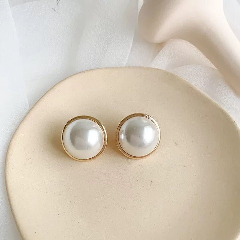 Bridal Vintage Pearl Round Auricular Needle Rings