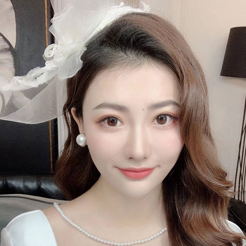 Bridal Vintage Pearl Round Auricular Needle Rings