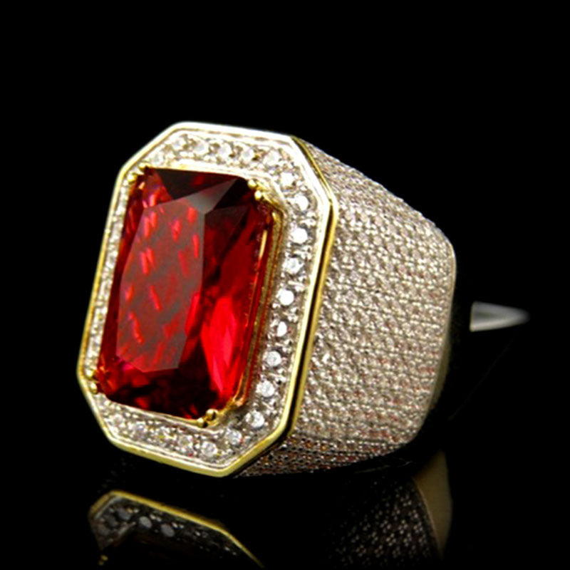 Women's & Men's Copper Inlaid Zircon Ring
